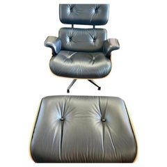 Herman Miller Eames Lounge Chair (Tall) – Walnuss & Edelman – Schwarzes Leder