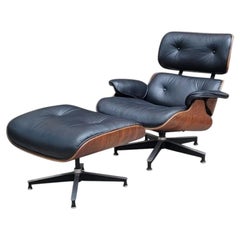 Poltrona Eames Lounge Chair & Ottoman di Herman Miller – Anni ’50, palissandro brasiliano - Nero
