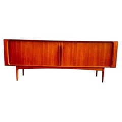 Bernhard Pedersen Danish Teak Tambour Door 1960s Credenza