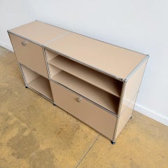 USM Haller 2x2 Storage Console – Beige, Two Soft-Close Doors, 1960s Swiss Design