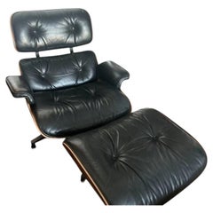 Herman Miller Eames Lounge Chair & Ottoman – Black Leather – 1970s