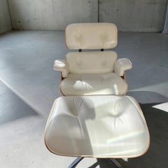Herman Miller Eames Lounge Chair & Ottoman, Ivory Leather & Palisander Rosewood
