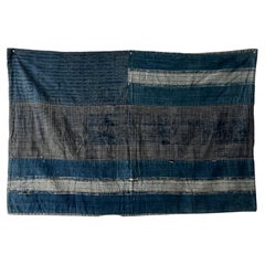 "BORO" Japanese Antique Indigo dyed ramie Patchwork 19`c/ Sashiko Rag Wabi-Sabi