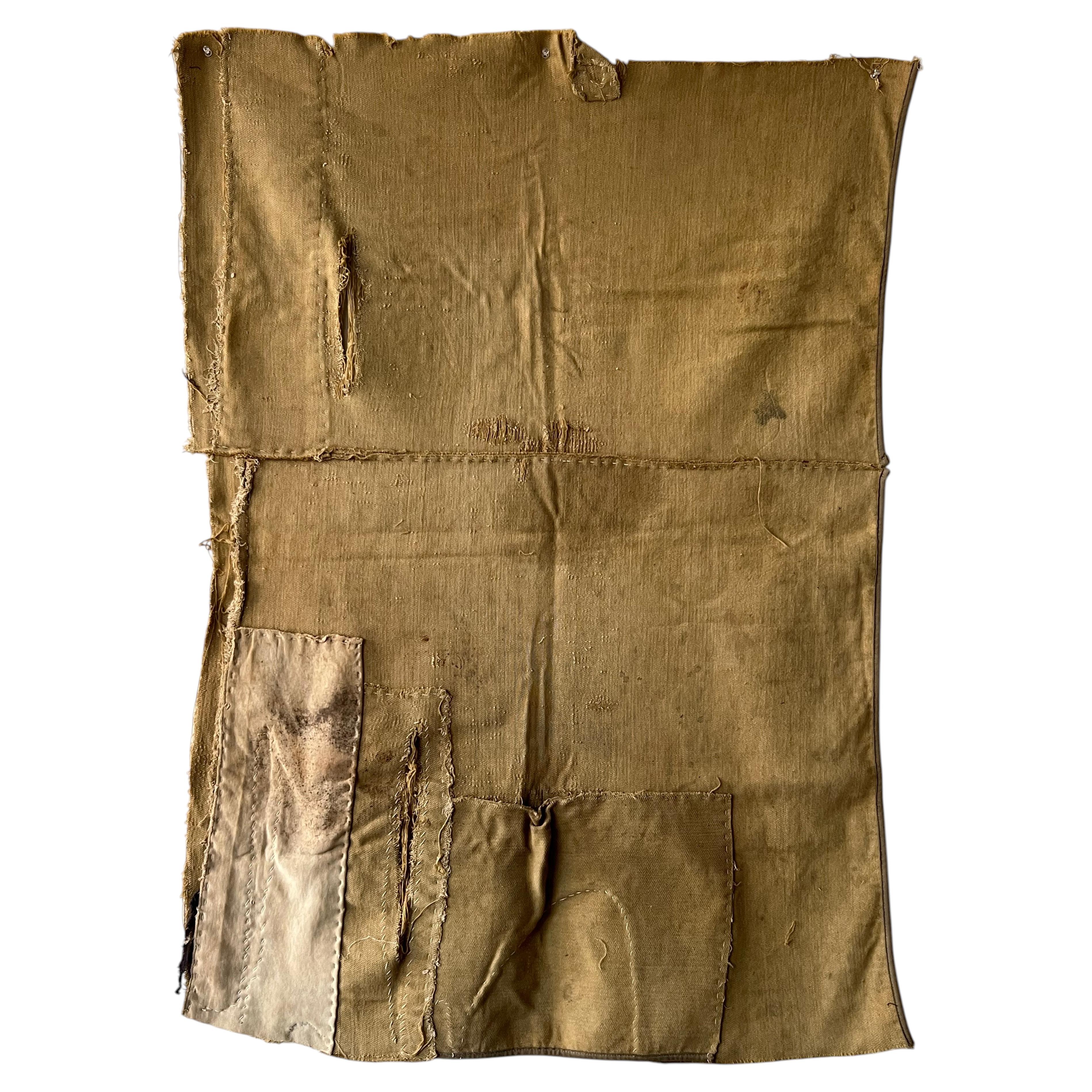 Coperta militare giapponese in stile "boro" degli anni '30, anteguerra・Decorazione da parete vintage in tessuto