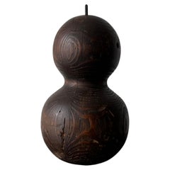 1800`s Japanese Antique Wooden Gourd Mold Sculpture for Hariko・folkart wabisabi
