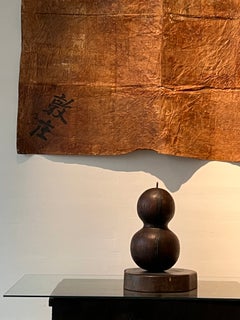 1800`s Japanese Antique Wooden Gourd Mold Sculpture for Hariko・folkart wabisabi