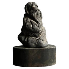 Japanese Antique Sacred Sugata-ishi Jizo Stone with Shrine・wabisabi mingei