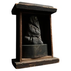 Japanese Antique Sacred Sugata-ishi Jizo Stone with Shrine・wabisabi mingei