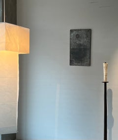 Tôle japonaise ancienne patinée · Œuvre d'art murale abstraite « wabi-sabi » du XIXe siècle