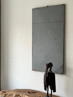 Panneau en fer-blanc d'art abstrait minimaliste japonais d'époque · Décoration murale wabi-sabi des années 1900
