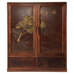 Buffet japonais ancien avec incrustations de laiton / Période Taisho・Buffet Tansu