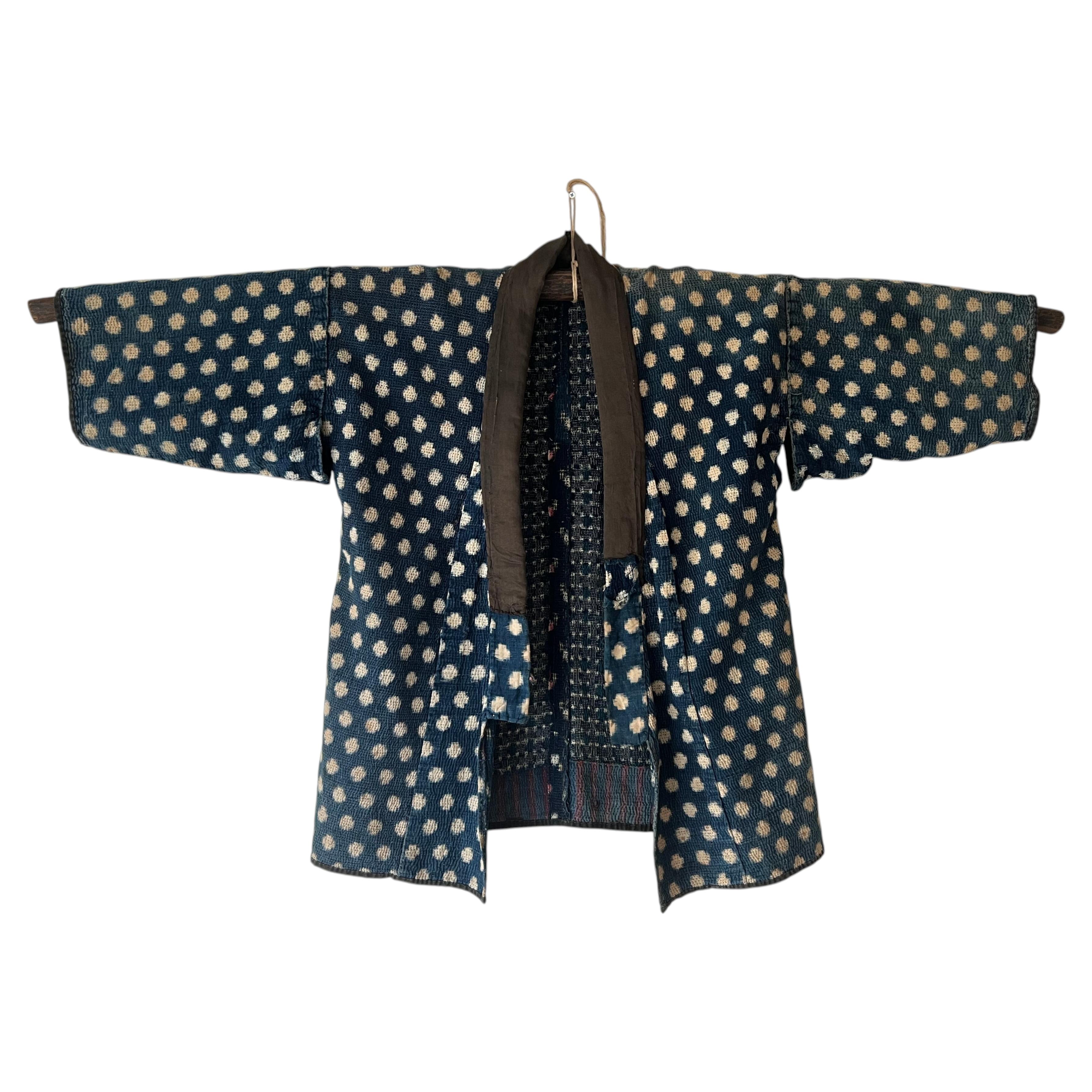 19th C. Edo Period Shonai Sashiko Boro Donza Workwear Jacket / wabisabi kimono
