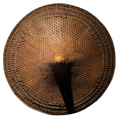 Early 20th C. Philippine Luzon Handwoven Bamboo Salakot Conical Hat｜Wall Art Zen