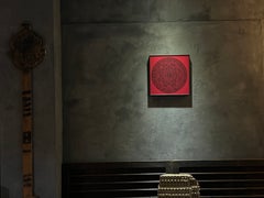 Minako Hiromi Japanese Mandala 2024 "En-gi 6/160" in Red & Black, Framed・Zen Art