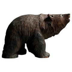 Rare 1930s Japanese Yakumo Carved Wood Bear Sculpture by Toyo Suzuki (1899-1975)