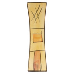 Brazilian Mid-Century Straight Painted Ceramic Vase, 1970s