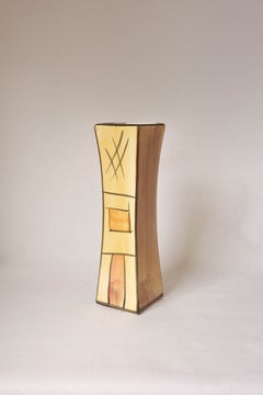 Brazilian Mid-Century Straight Painted Ceramic Vase, 1970s