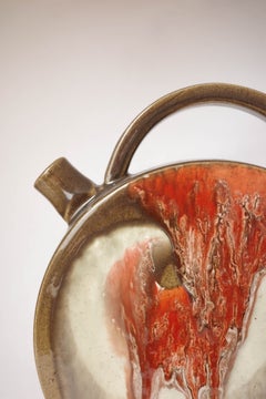 Gourde en céramique émaillée brésilienne du milieu du siècle, années 1980