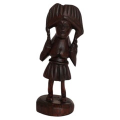 Brazilian Mid-Century Rosewood Cangaceira Sculpture, 1970s