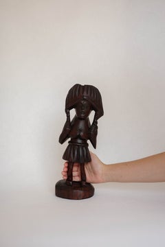 Brazilian Mid-Century Rosewood Cangaceira Sculpture, 1970s
