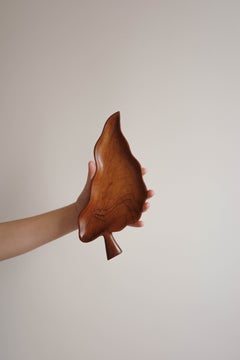 Brazilian Mid-Century Rosewood Leaf Sculpture, 1970s