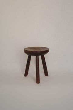 Sgabello brasiliano in legno massello in stile rustico della metà del secolo, anni ’70