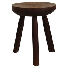 Sgabello brasiliano in legno massello in stile rustico della metà del secolo, anni ’70