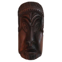 Brazilian Mid-Century Rosewood Wall Mask, 1970s