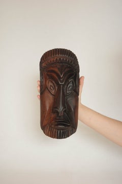 Brazilian Mid-Century Rosewood Wall Mask, 1970s