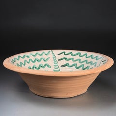 Lebrillo, Large Spanish Fajalauza Bowl, Hand Painted Floral Motif - 16.1in