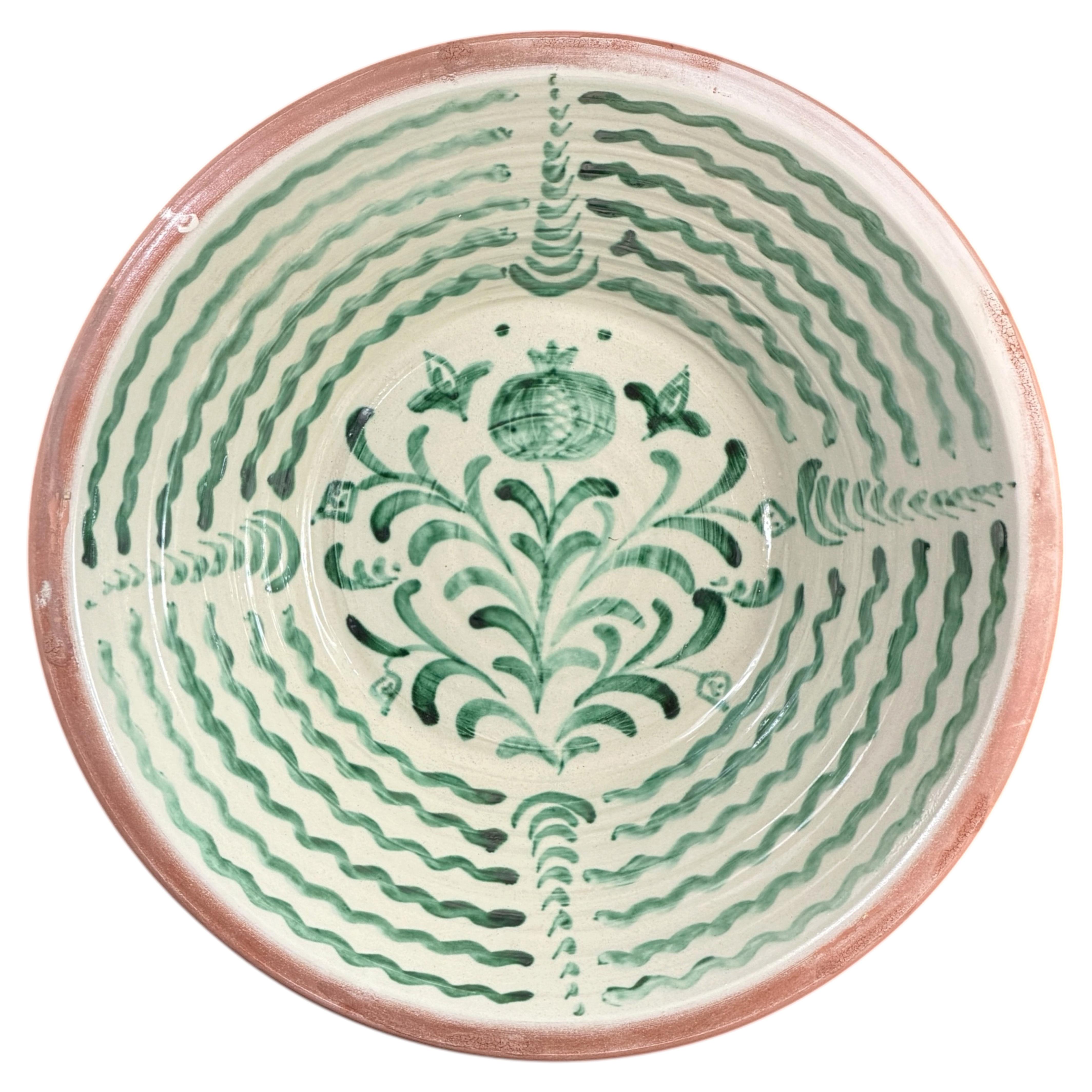 Lebrillo, Spanish Large Fajalauza Ceramic Bowl - 20in