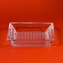 Circa 1980 Christian Dior “Cannage” Crystal Ashtray / Vide-Poche, France