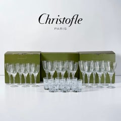 Christofle Osiris & Cluny Crystal Glass Service for Six, 24 Pieces, France 2005