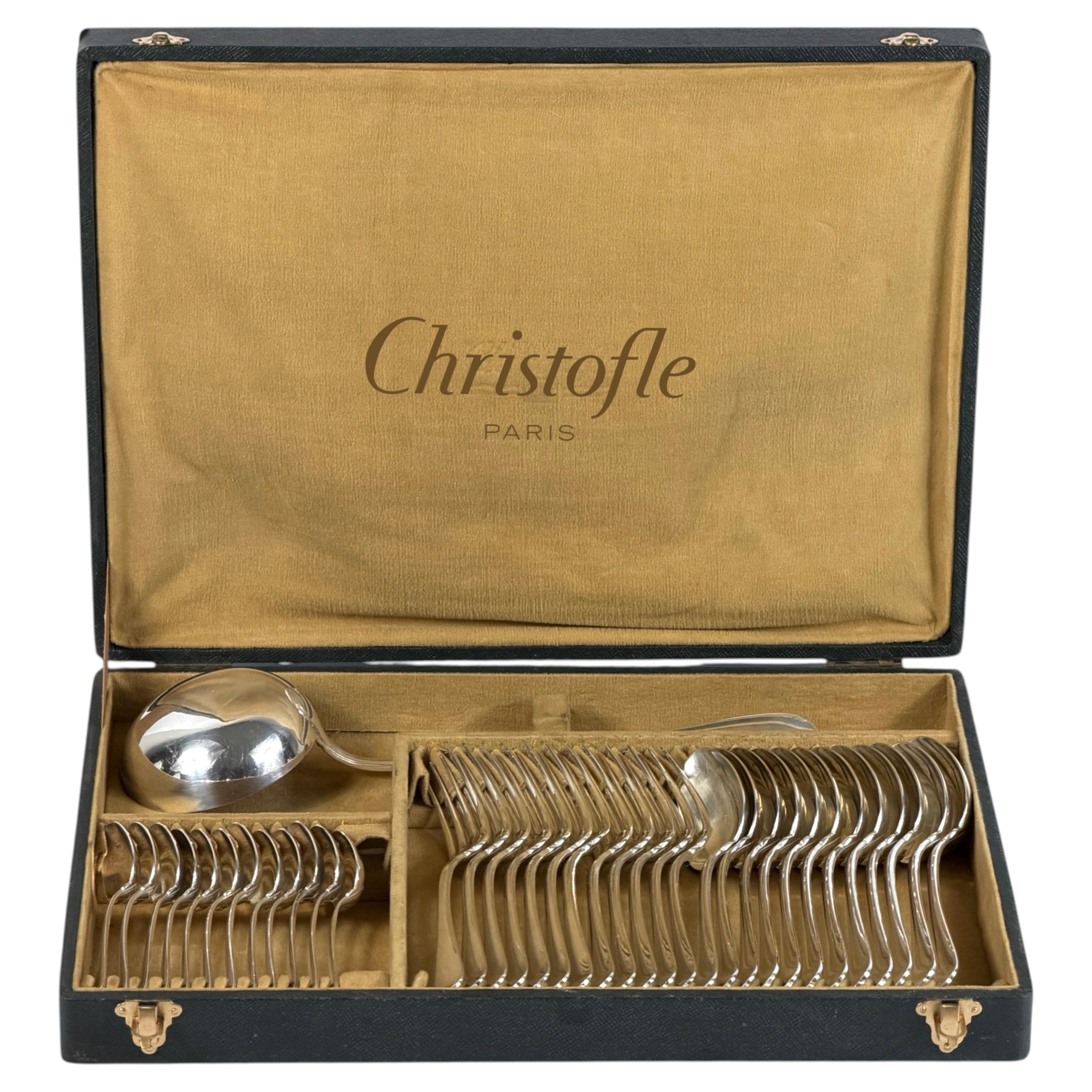Pre-owned Christofle Early 20th Century  �japonais� 37-piece Silver-plated Flatware Service