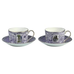 1999 Wedgwood Millennium Collection “20th Century” Pair of Bone China Tea Cups