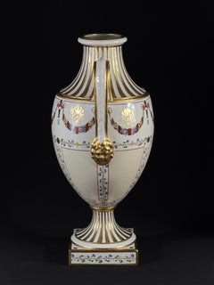 Vase en porcelaine Richard Ginori, signé Danilo Bruschi, style néoclassique, 14,5 pouces