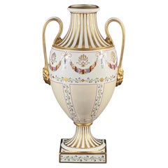 Vase en porcelaine Richard Ginori, signé Danilo Bruschi, style néoclassique, 14,5 pouces