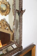 Large Beveled Mirror with Decorative Metal Frame