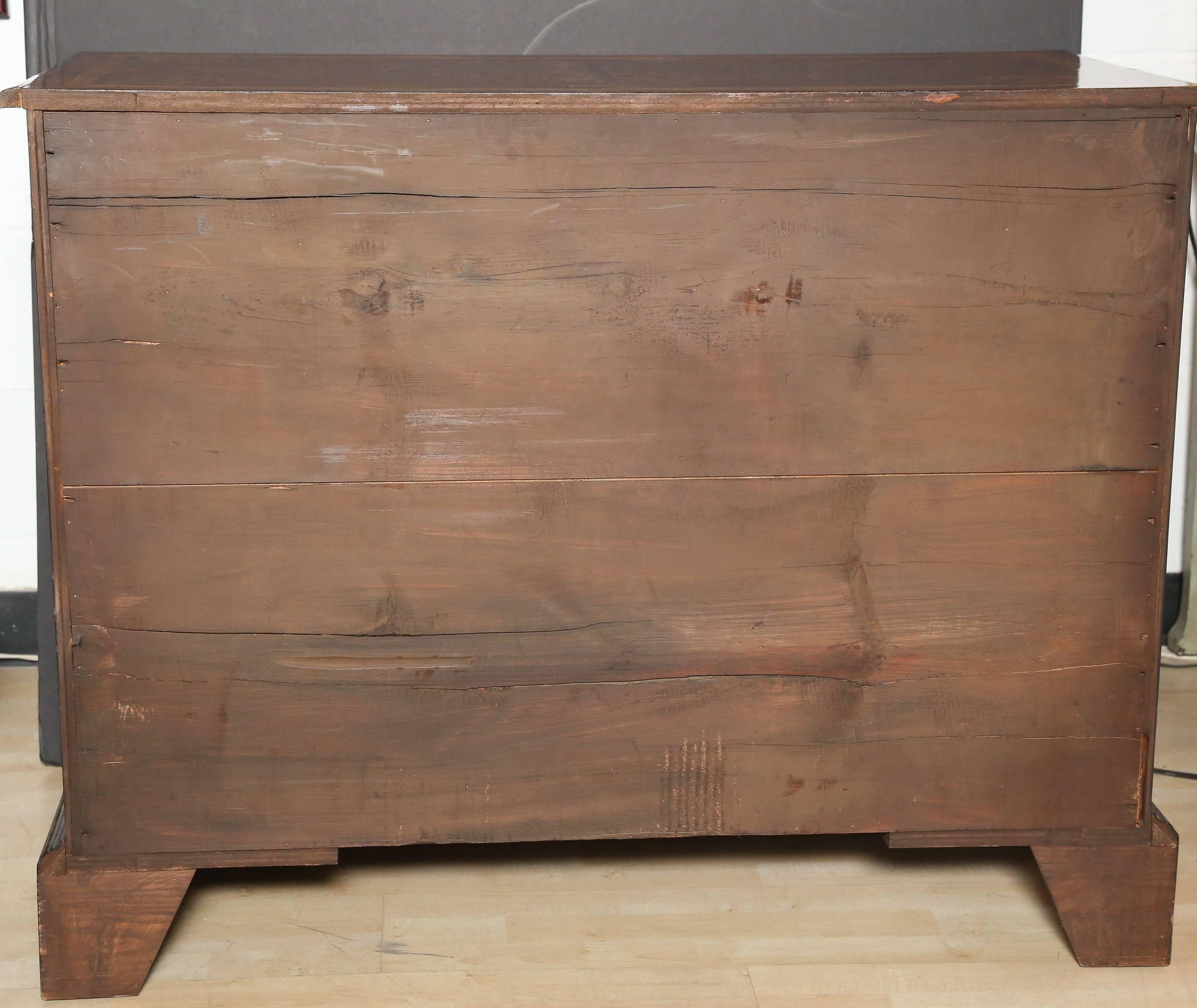 19th Century Walnut Queen Anne Chest with Seaweed Marquetry 1