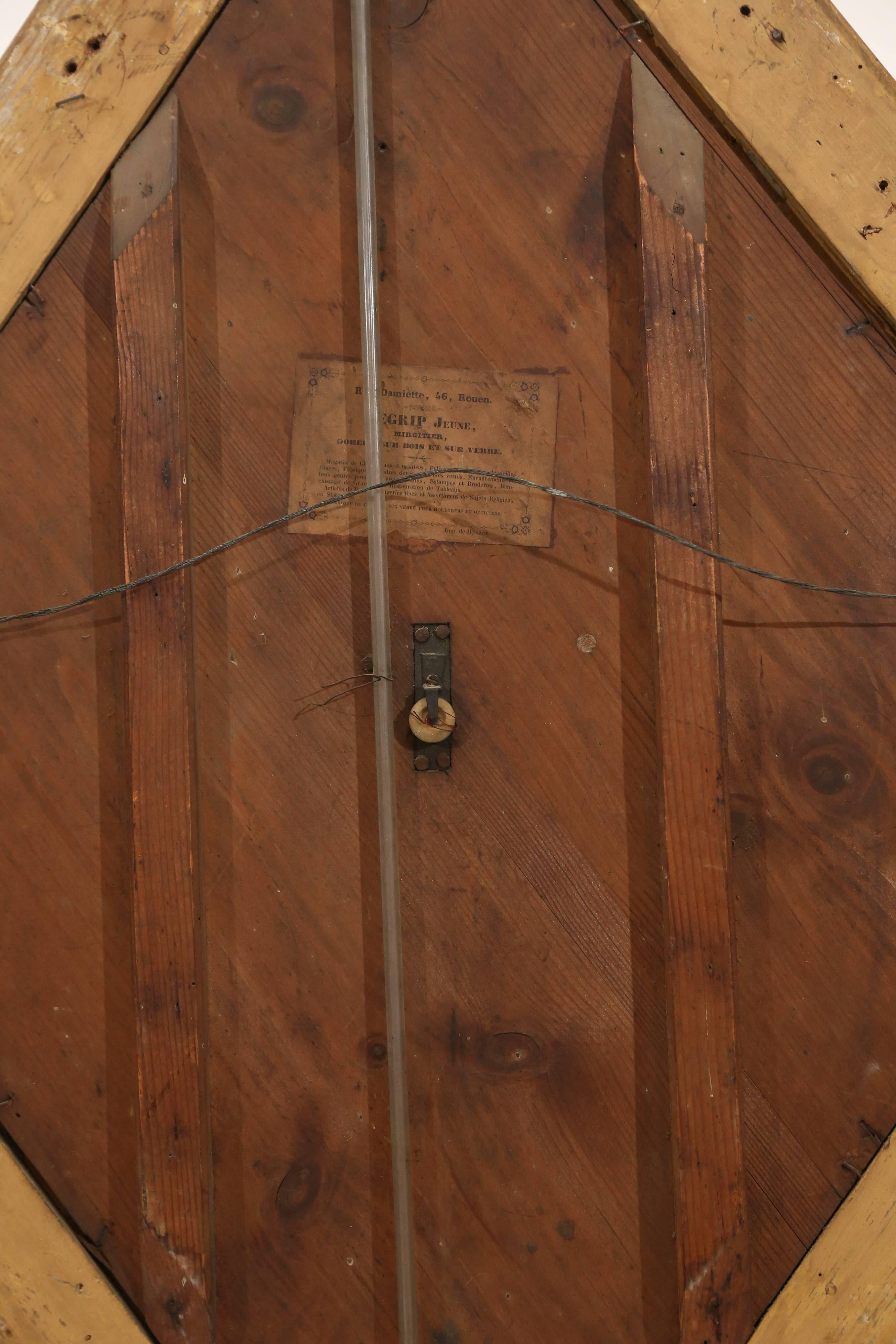 Wood 19th Century French Églomisé Barometer For Sale