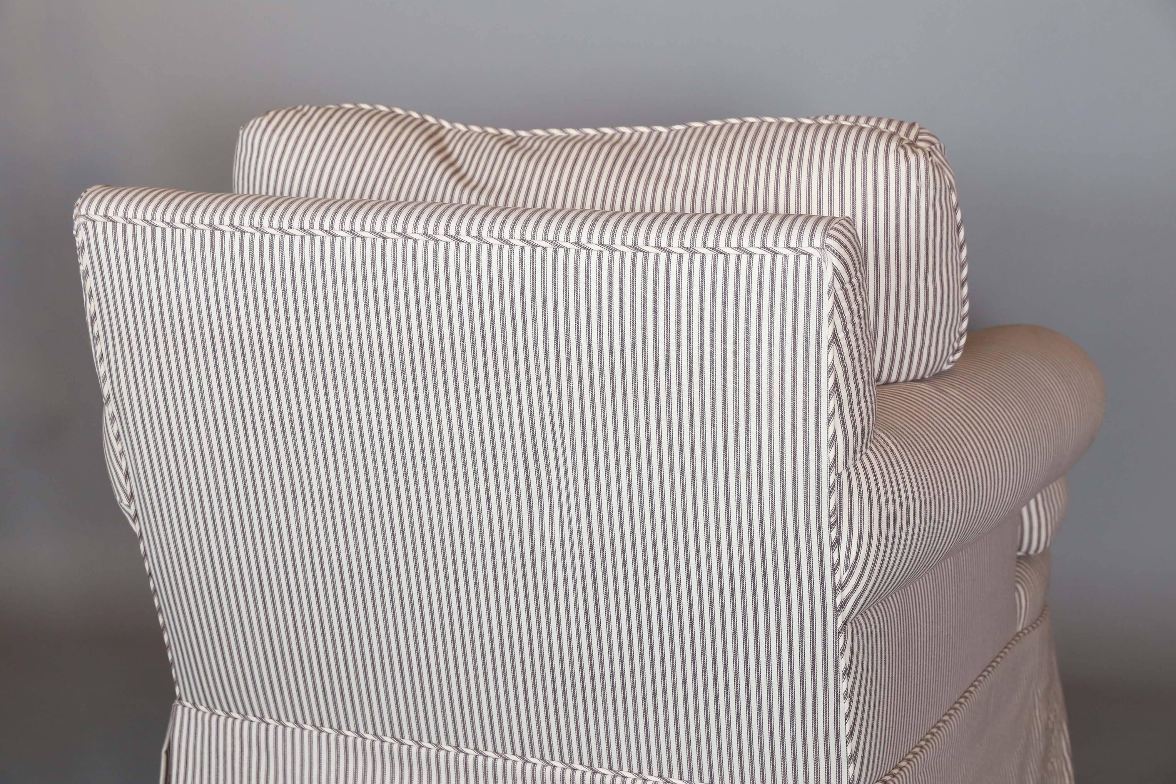 down filled chair and ottoman