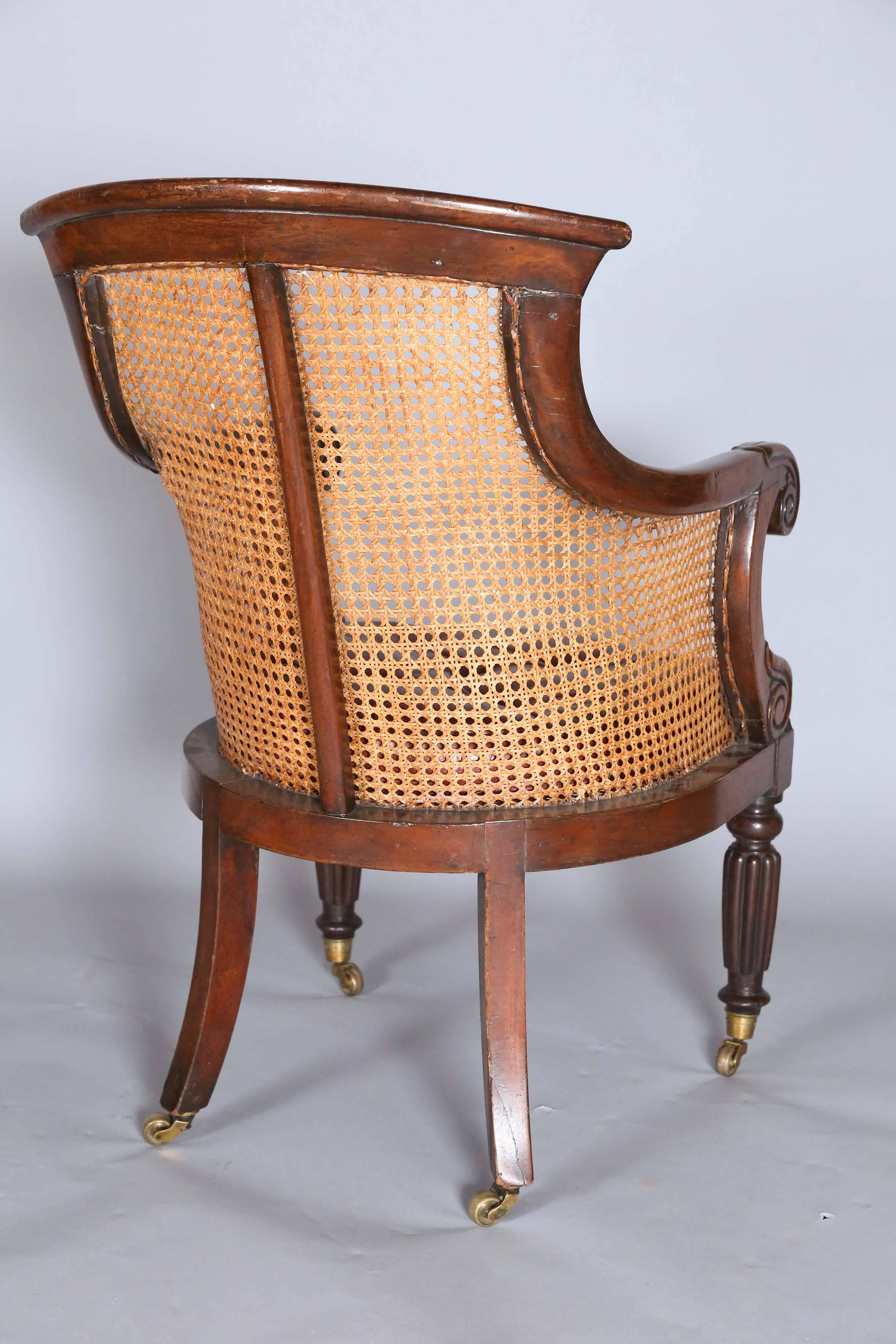English IV Regency Period Mahogany Library Chair at 1stDibs