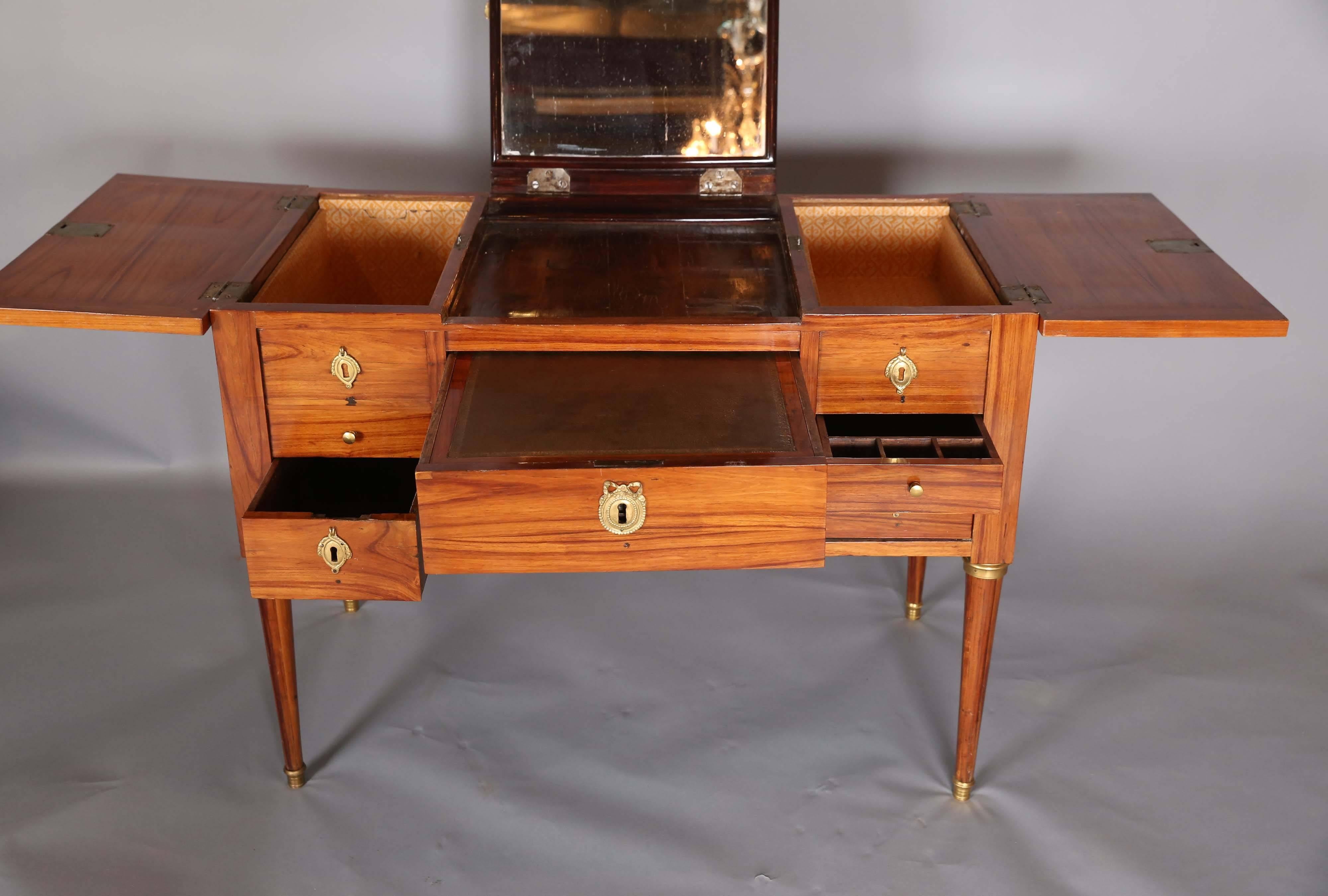 French Kingwood Louis XVI Dressing Table with Desk Drawer