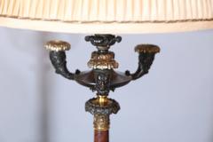 Good Pair of Regency Four-Light Bronze and Marble Candelabra