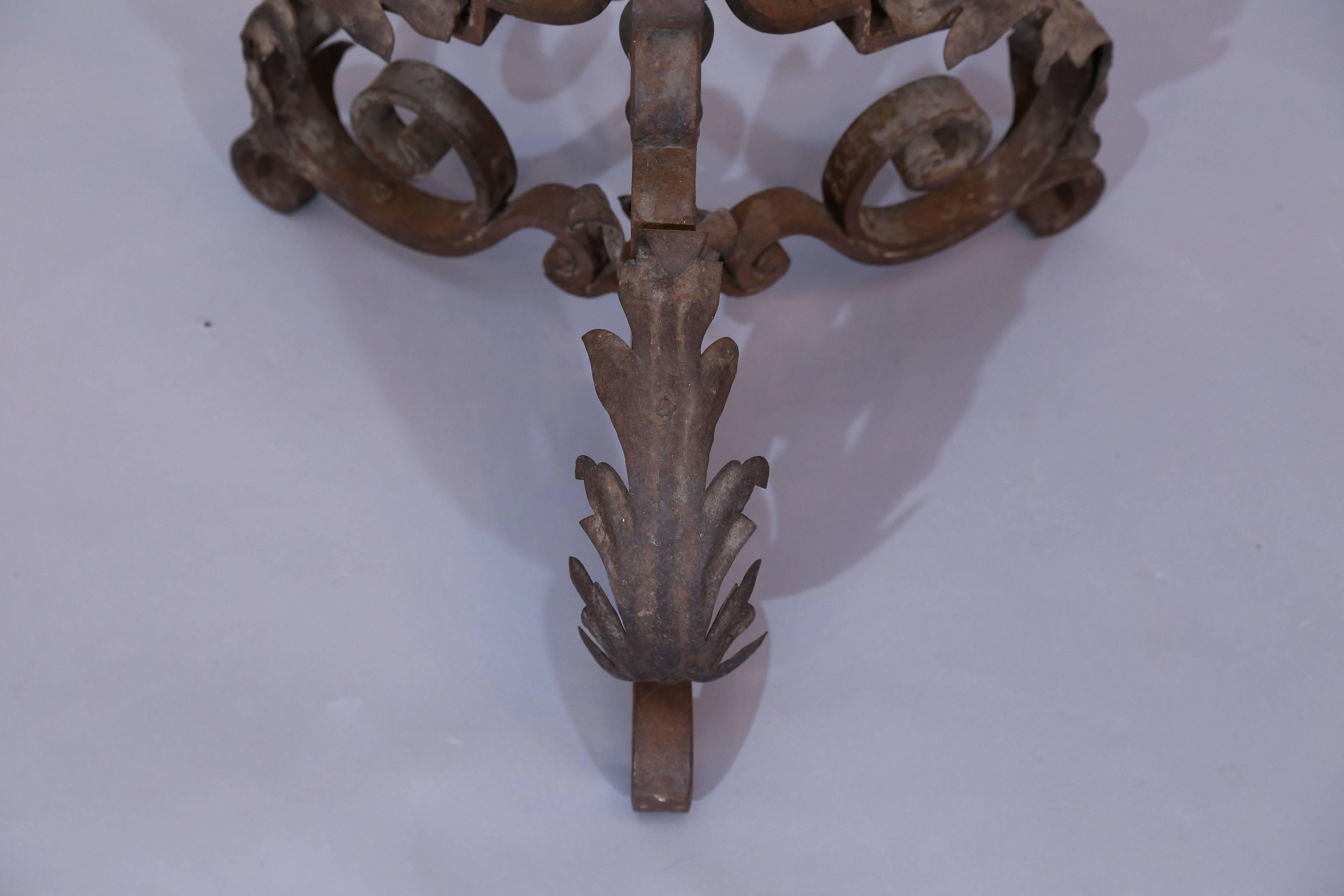 Cast Antique Baroque Bronze and Wrought Iron Floor Lamp