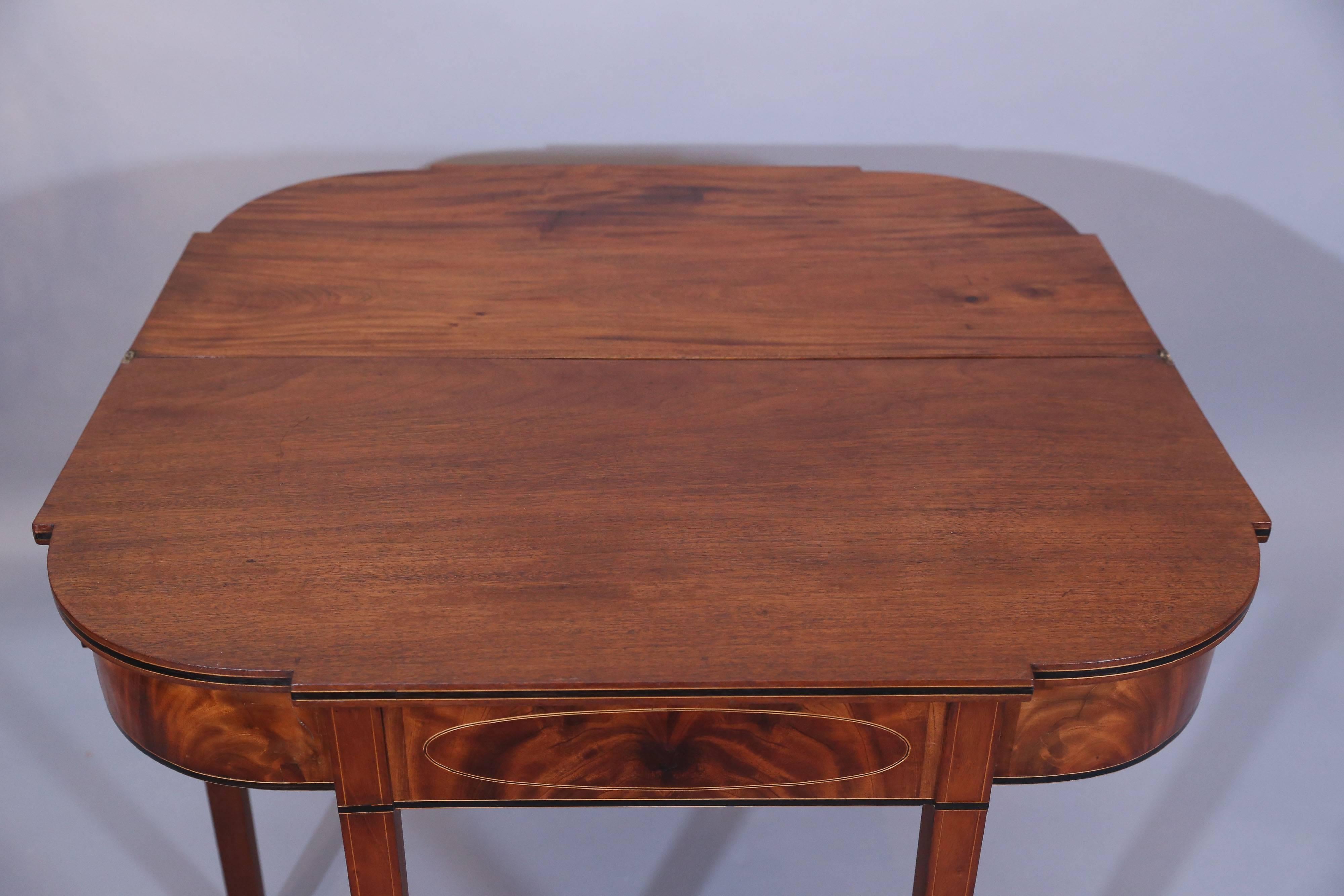 Antique English Mahogany Flip-Top Table For Sale 2