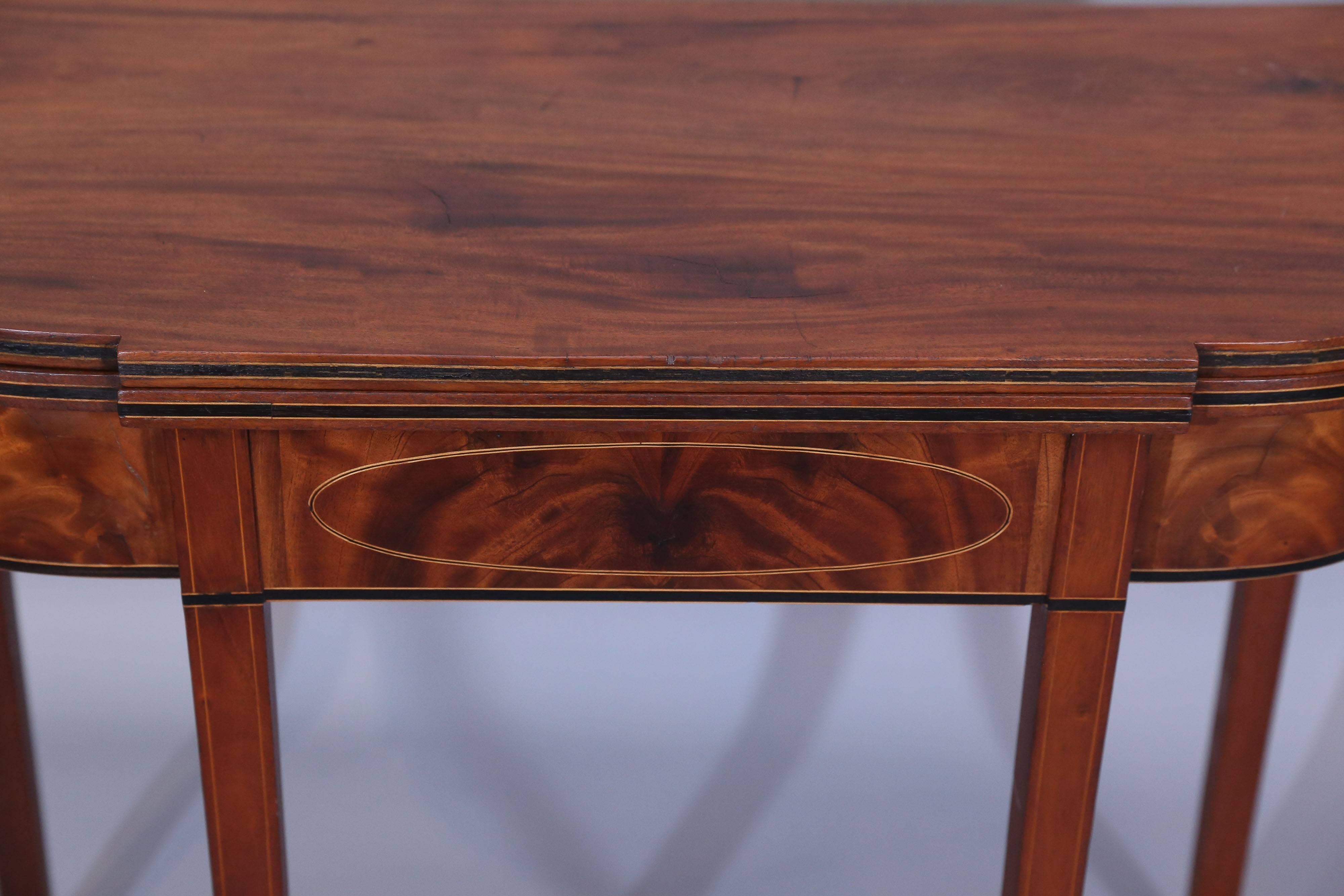 Antique English Mahogany Flip-Top Table For Sale 3