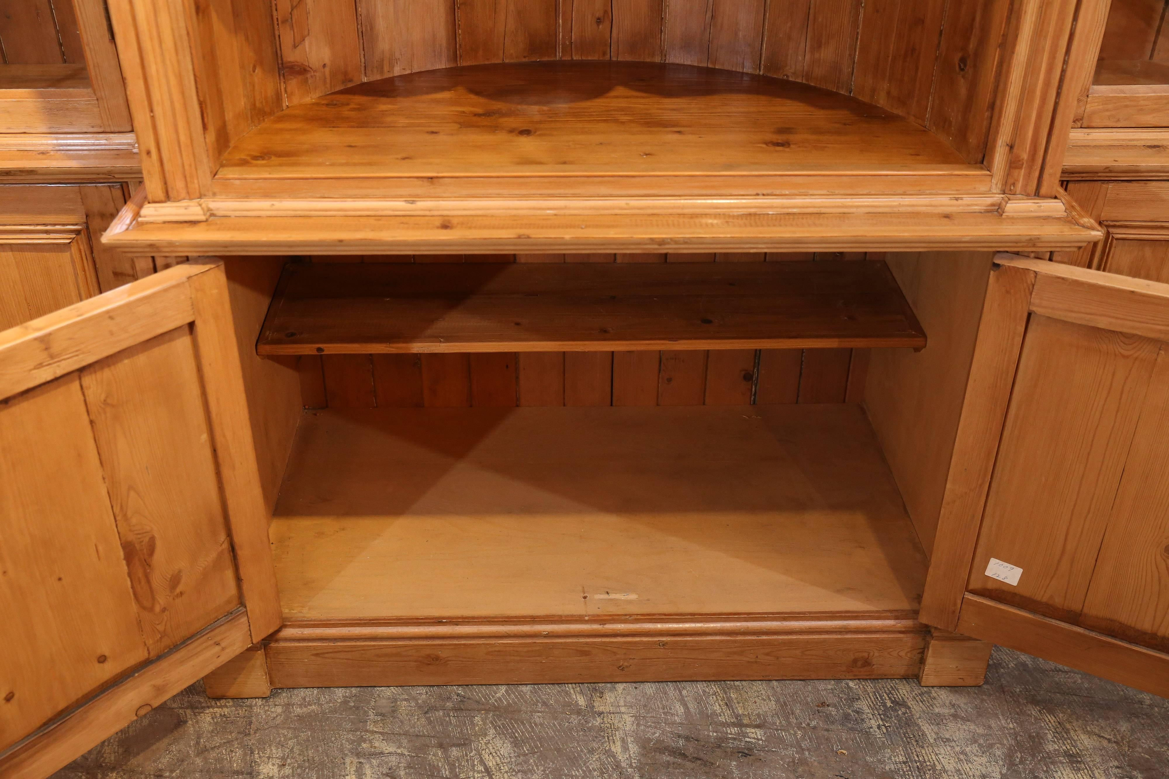 English Pine Bookcase and Display Cabinet 1
