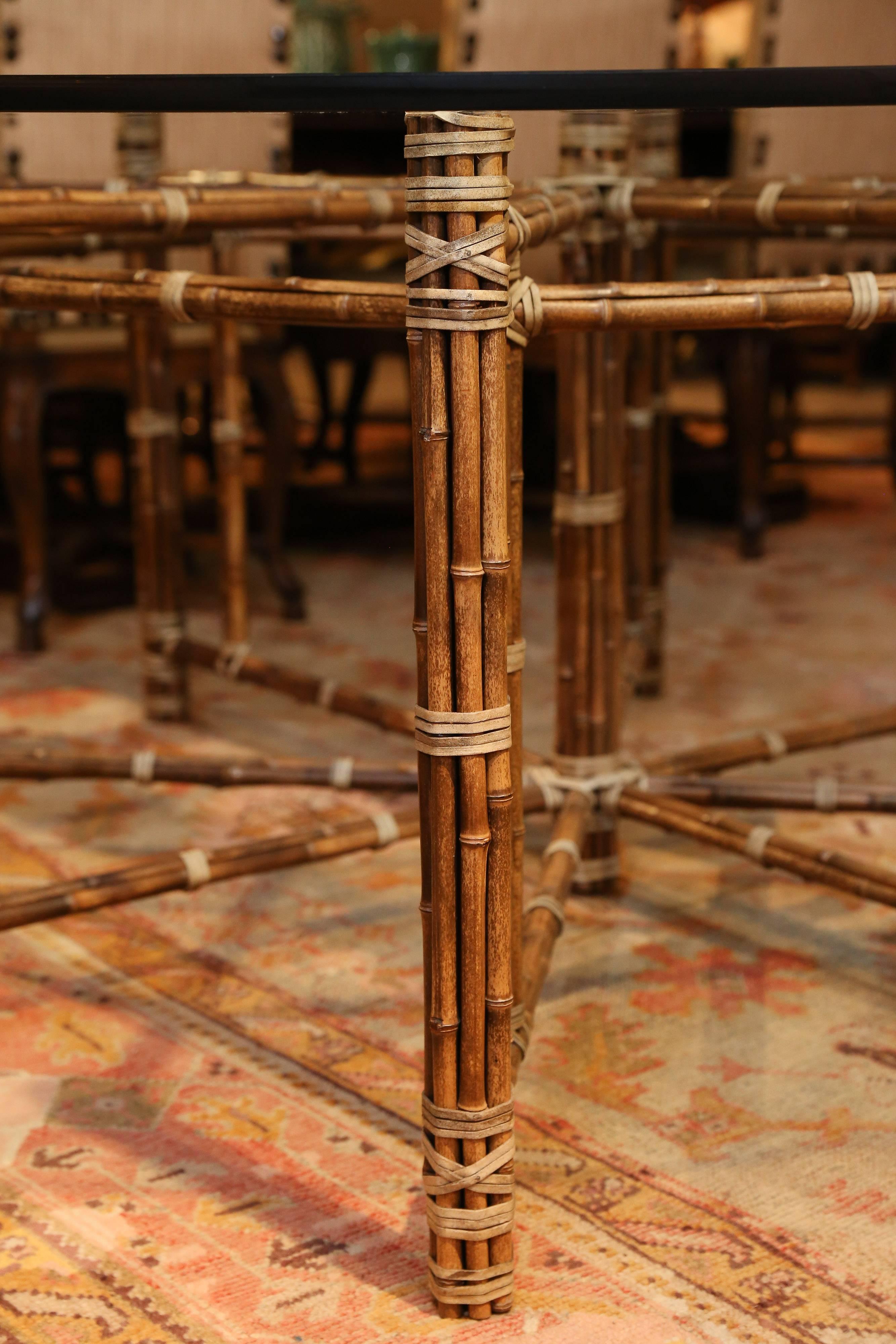 Philippine McGuire Octagon Bamboo Dining Table with Round Top