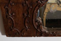 Dark Stained Oak Trumeau with Painted Country Scene